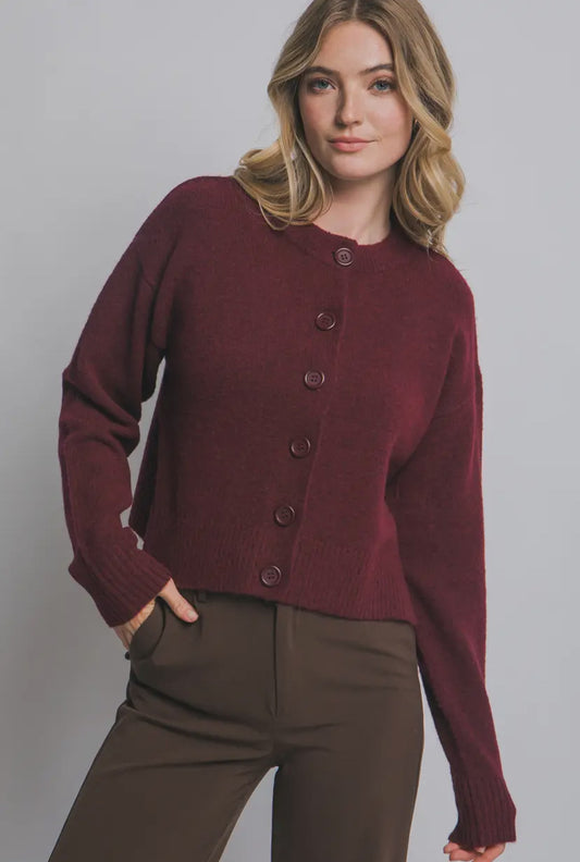 Karmine Cardi Sweater | Wine