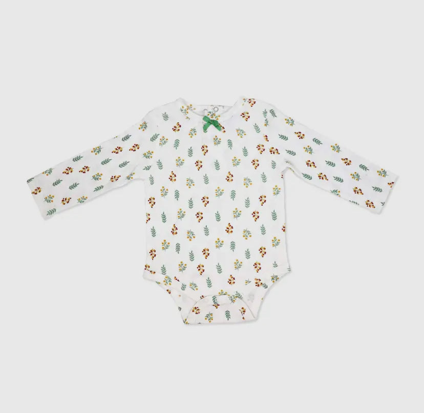 Girls 3 Piece Overall Dress Set | Blue Floral