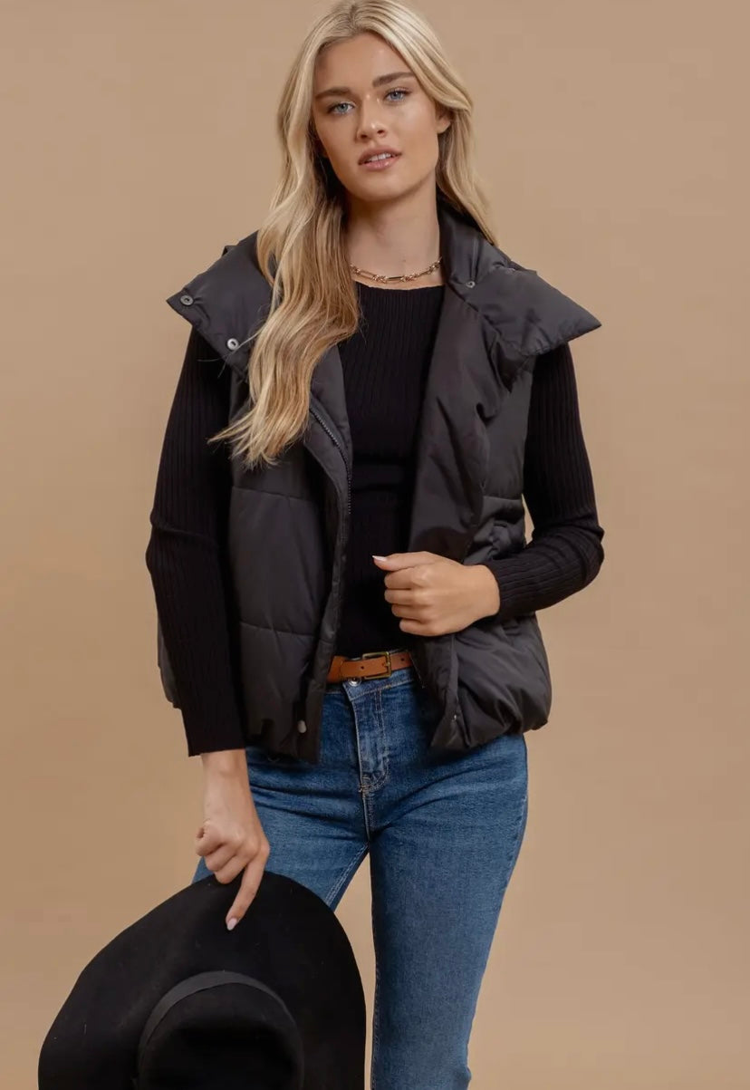 Westley Puffer Vest | Black