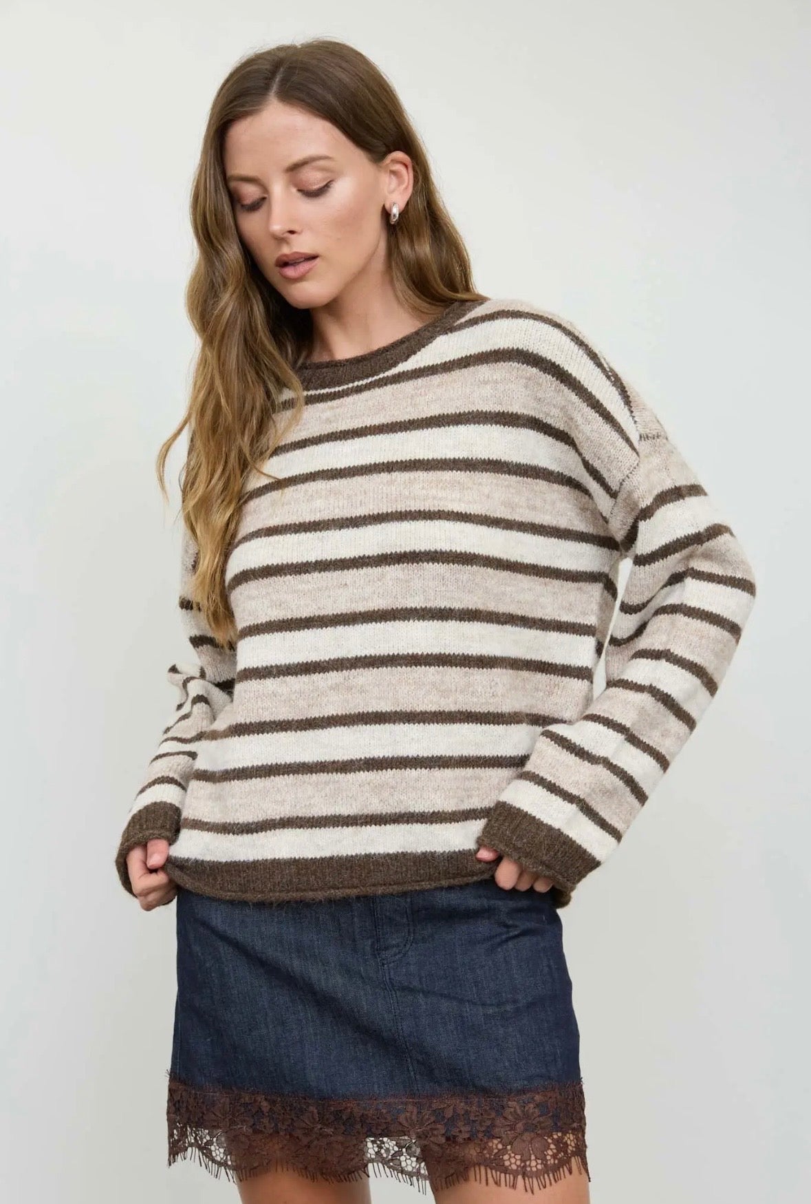 Sinclair Raw Edge Knit | Brown