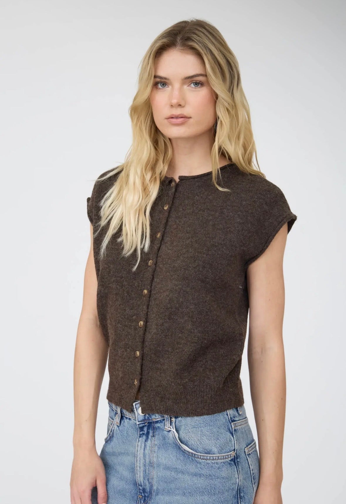 Birdie Button Down Vest | Espresso