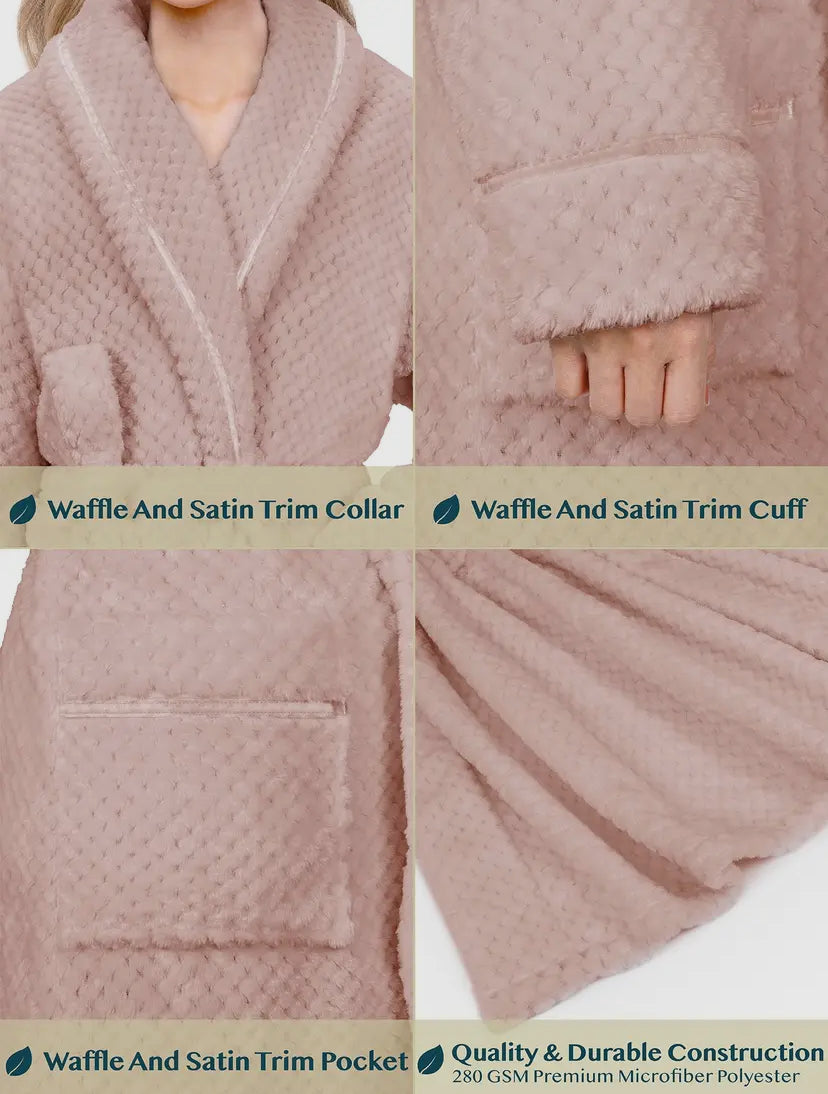 Warm Embrace Satin Trim Robe | 2 Colour Options
