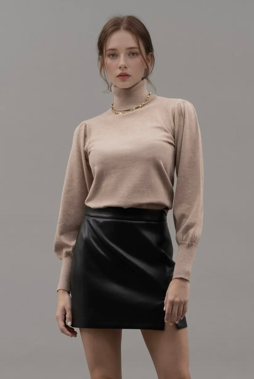 Izzy Elevated Turtleneck | Taupe