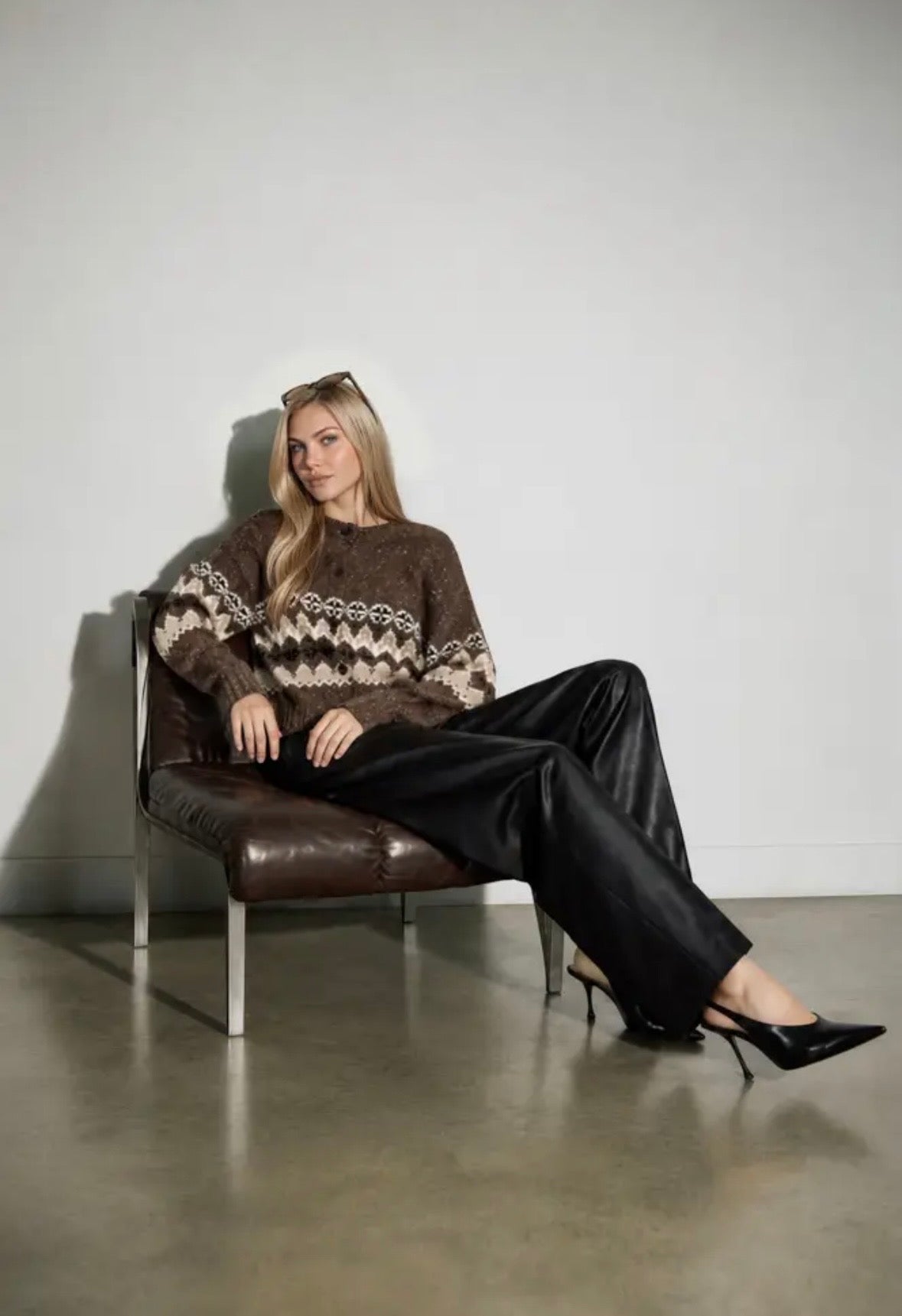 Bellamy Fair Isle Cardi | Coffee
