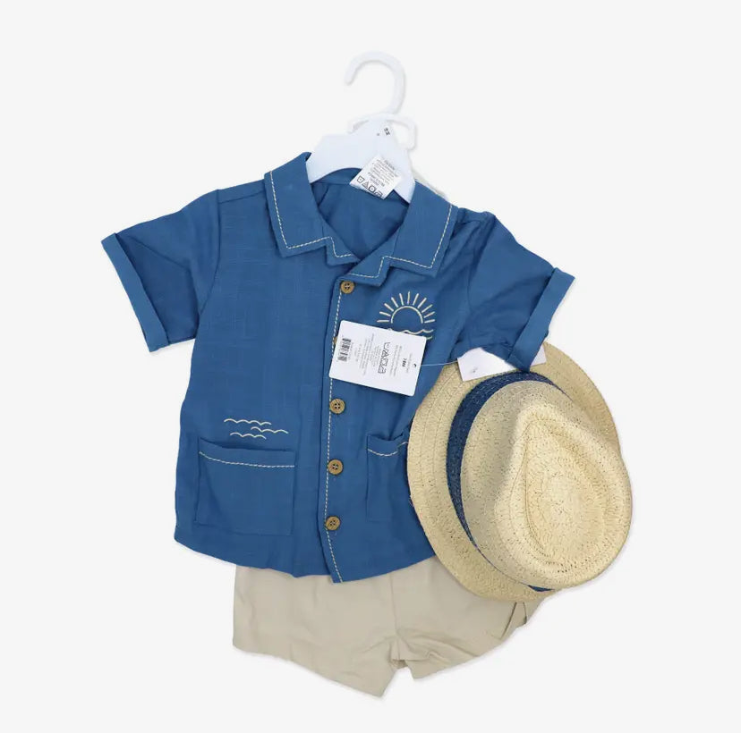 Blue Sunshine 3 Piece Short Set