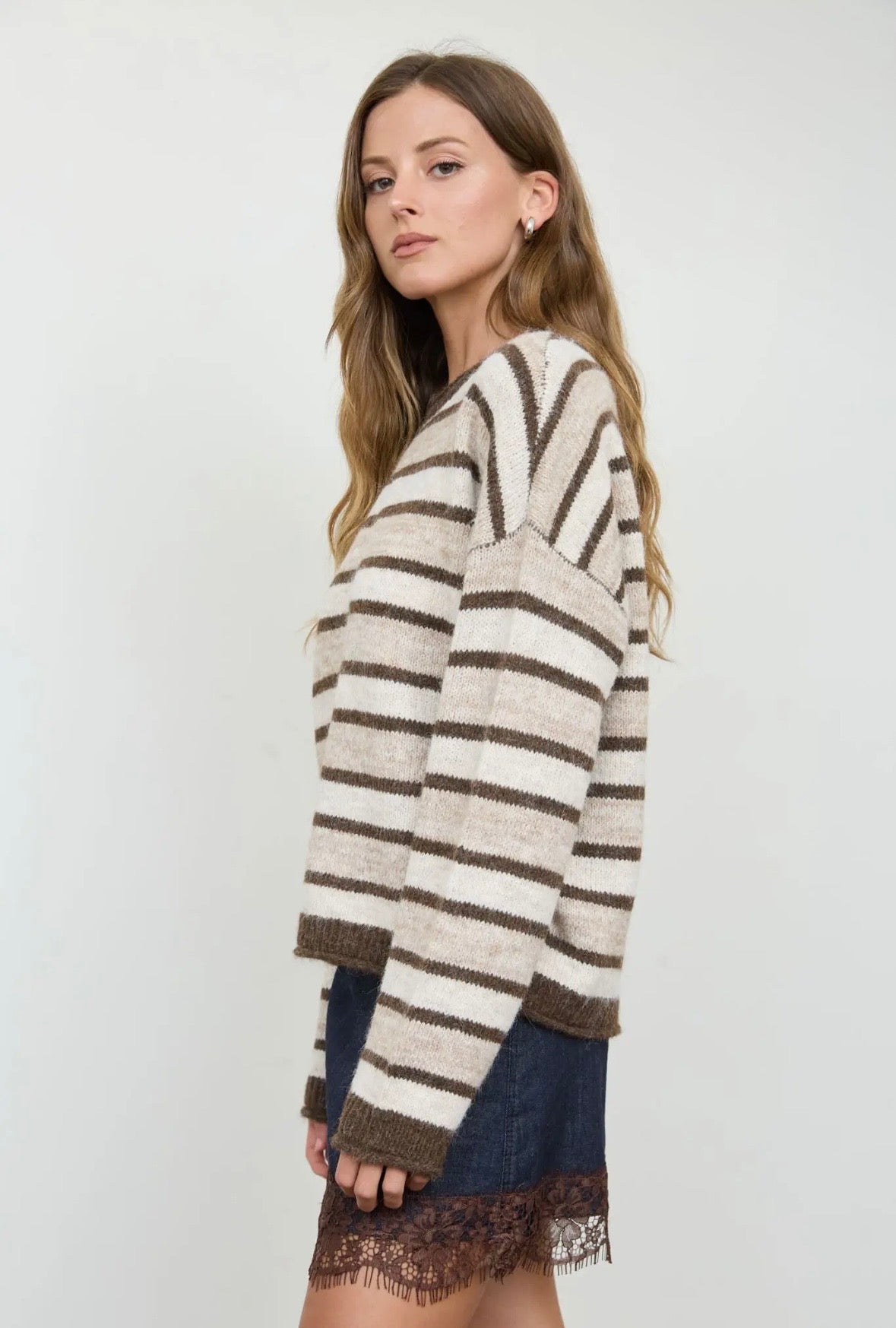 Sinclair Raw Edge Knit | Brown
