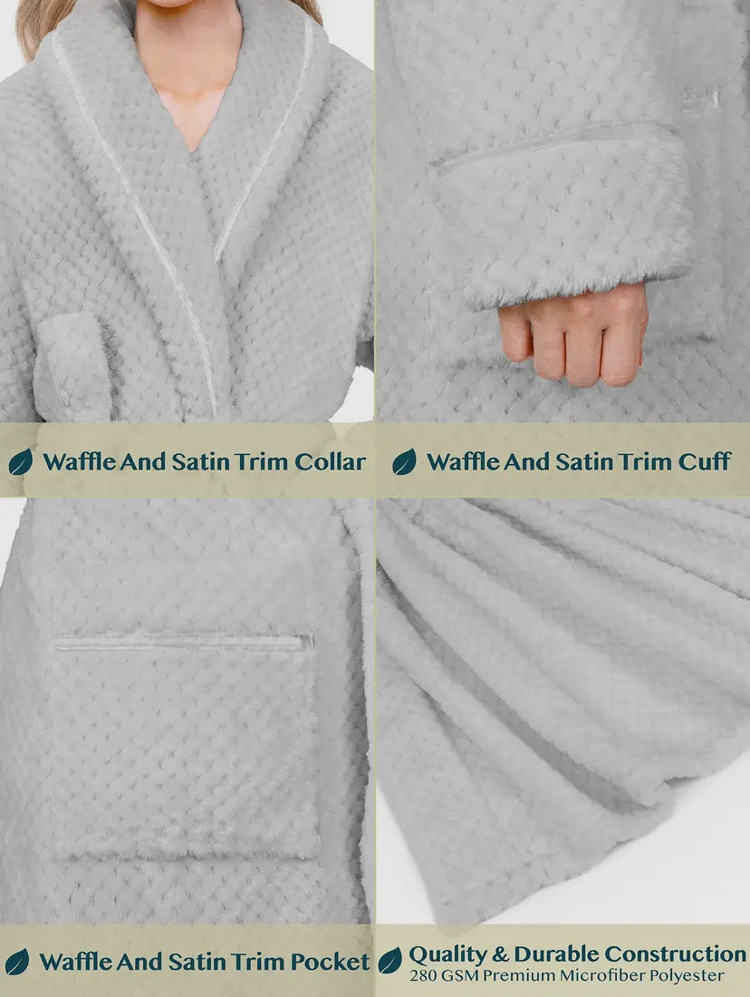 Warm Embrace Satin Trim Robe | 2 Colour Options