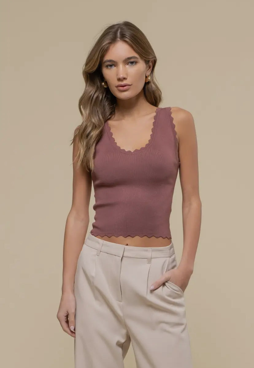 Delva Tank Top | Red Bean