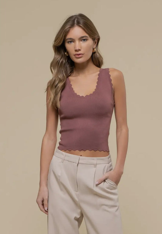 Delva Tank Top | Red Bean