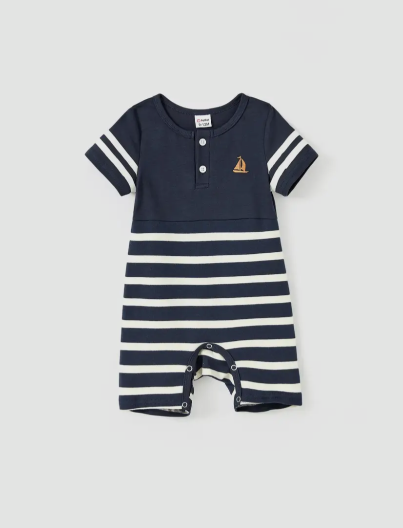 Striped Cotton Romper