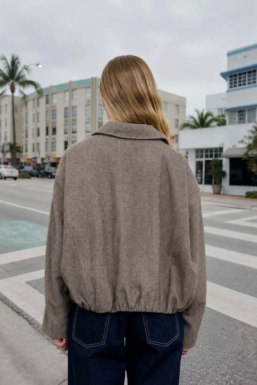Cypress Balloon Hem Jacket | Latte