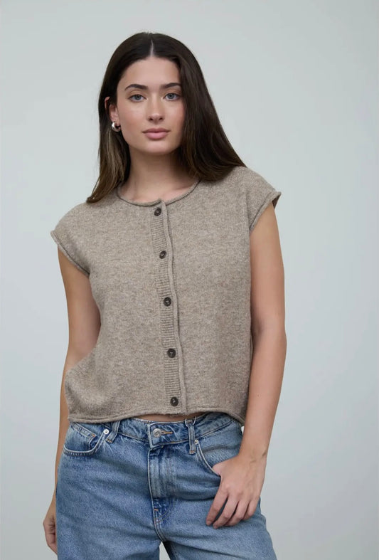 Jenner Rolled Edge Knit | Tan