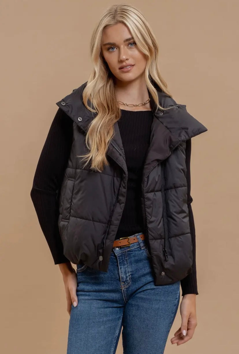 Westley Puffer Vest | Black