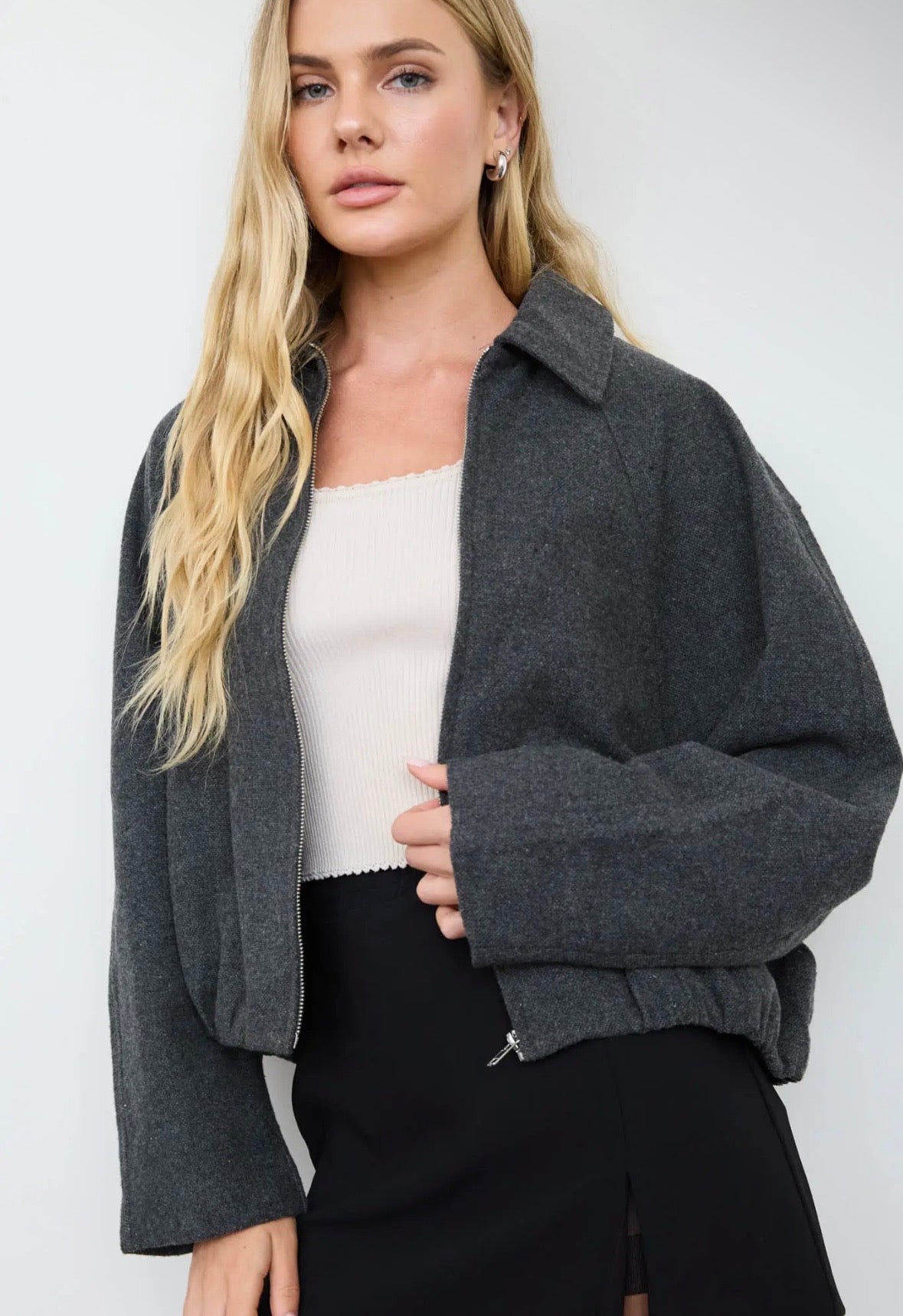 Cypress Balloon Hem Jacket | Graphite