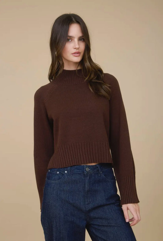 Asten Mock Neck Sweater | Brown