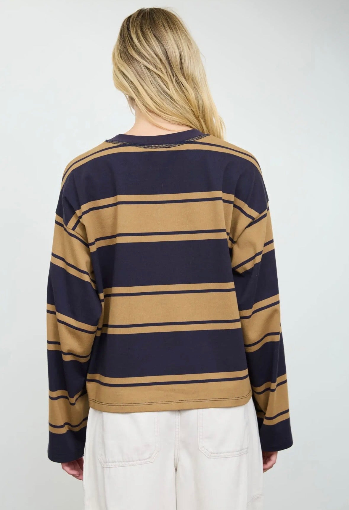 Hollis Wide Stripe Long Sleeve | Navy