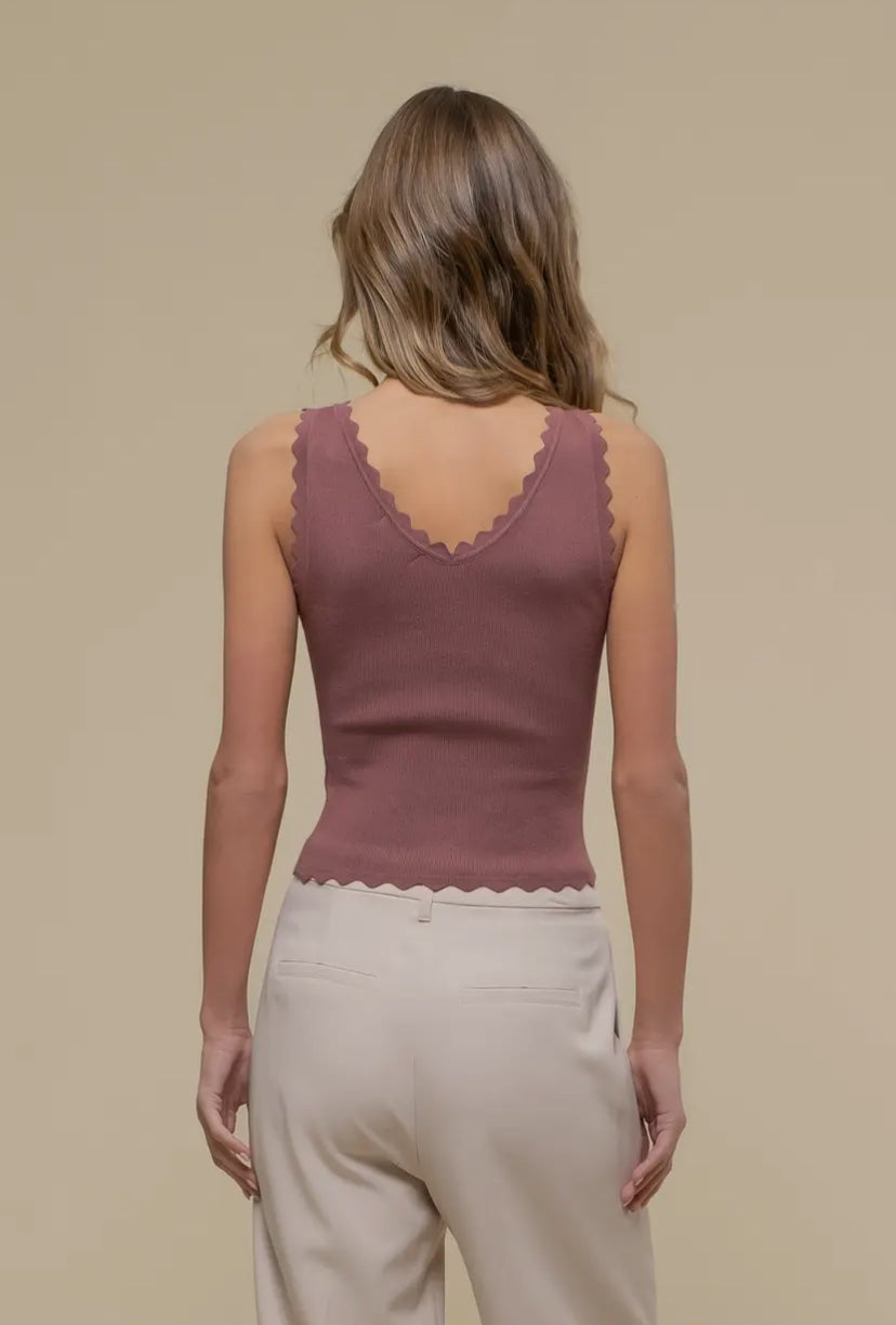 Delva Tank Top | Red Bean