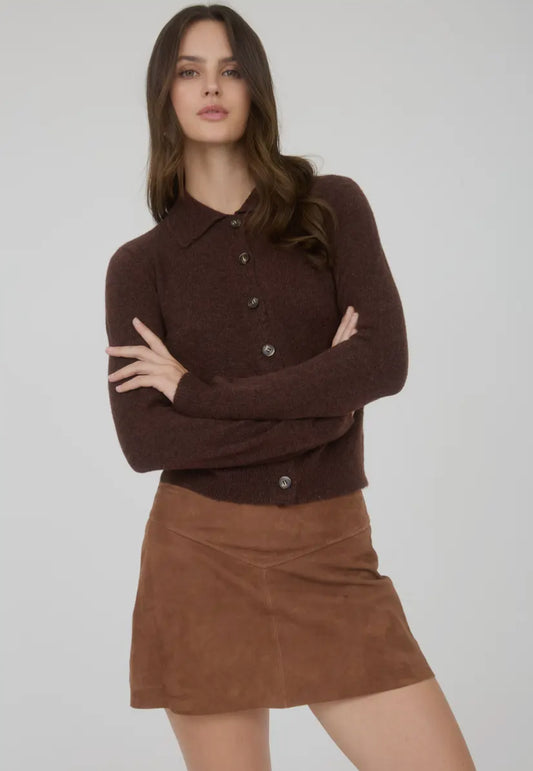 Daija Button Sweater | Chocolate