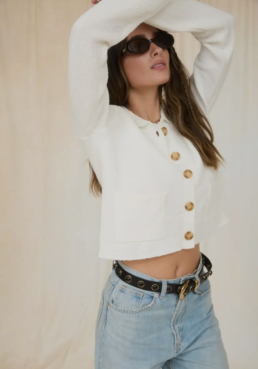 Shasta Knit Cardi | Ivory