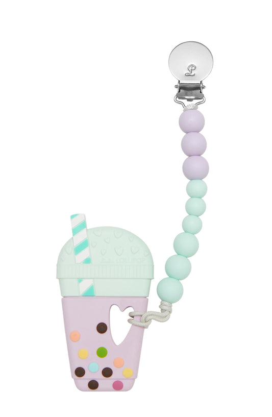 LOULOU LOLLIPOP | Silicone Teether Set | Bubble Tea - Lilac Mint