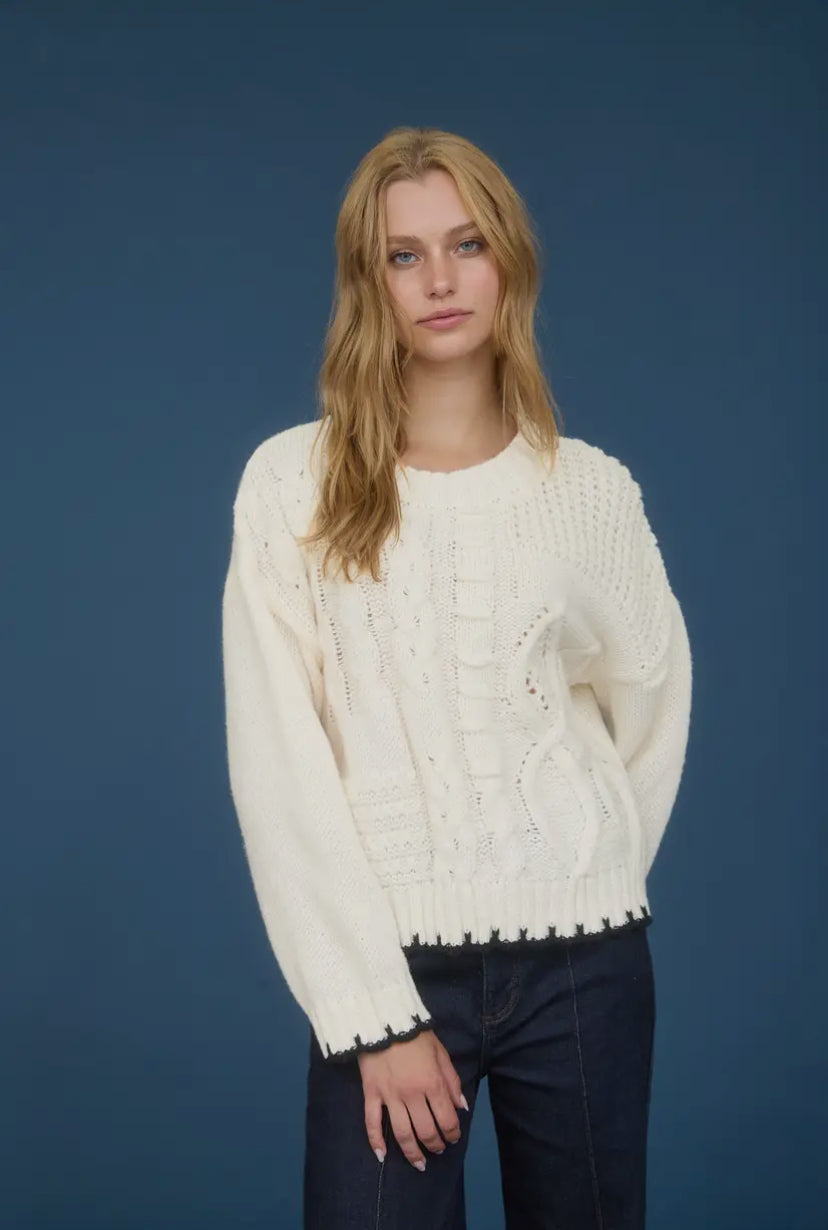 Sabella Cable Sweater | Cream