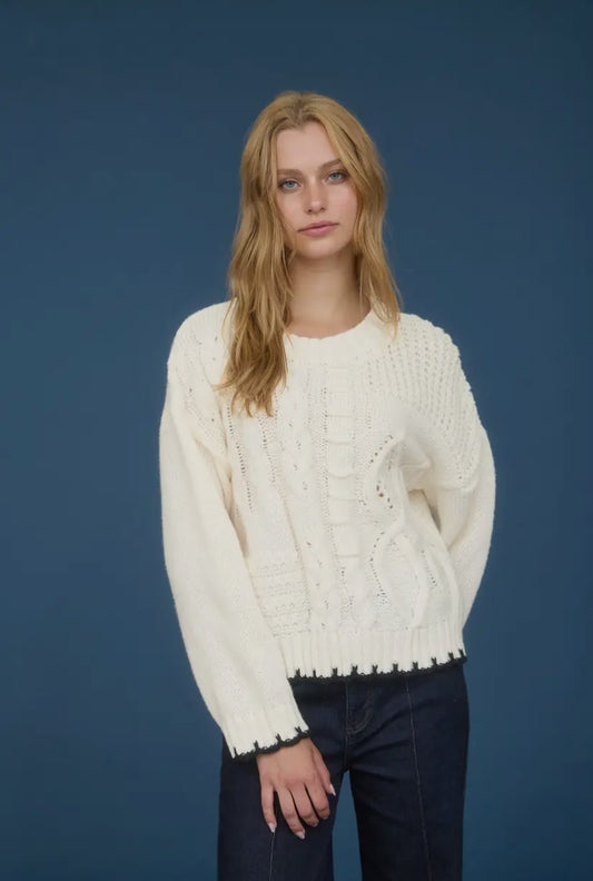 Sabella Cable Sweater | Cream