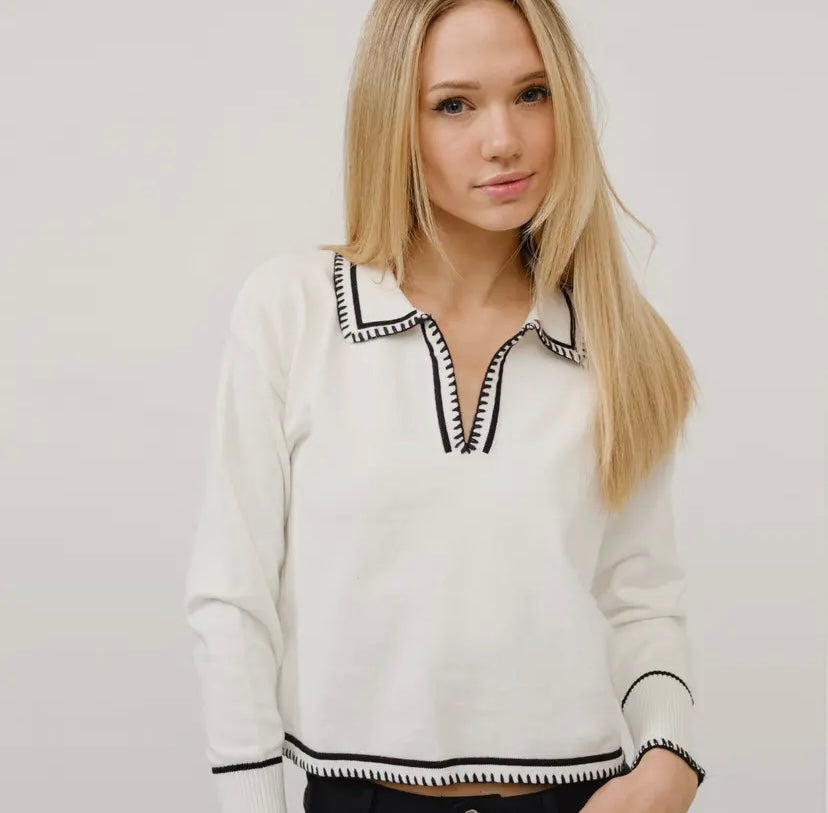 Sisto Contrast Knit Sweater