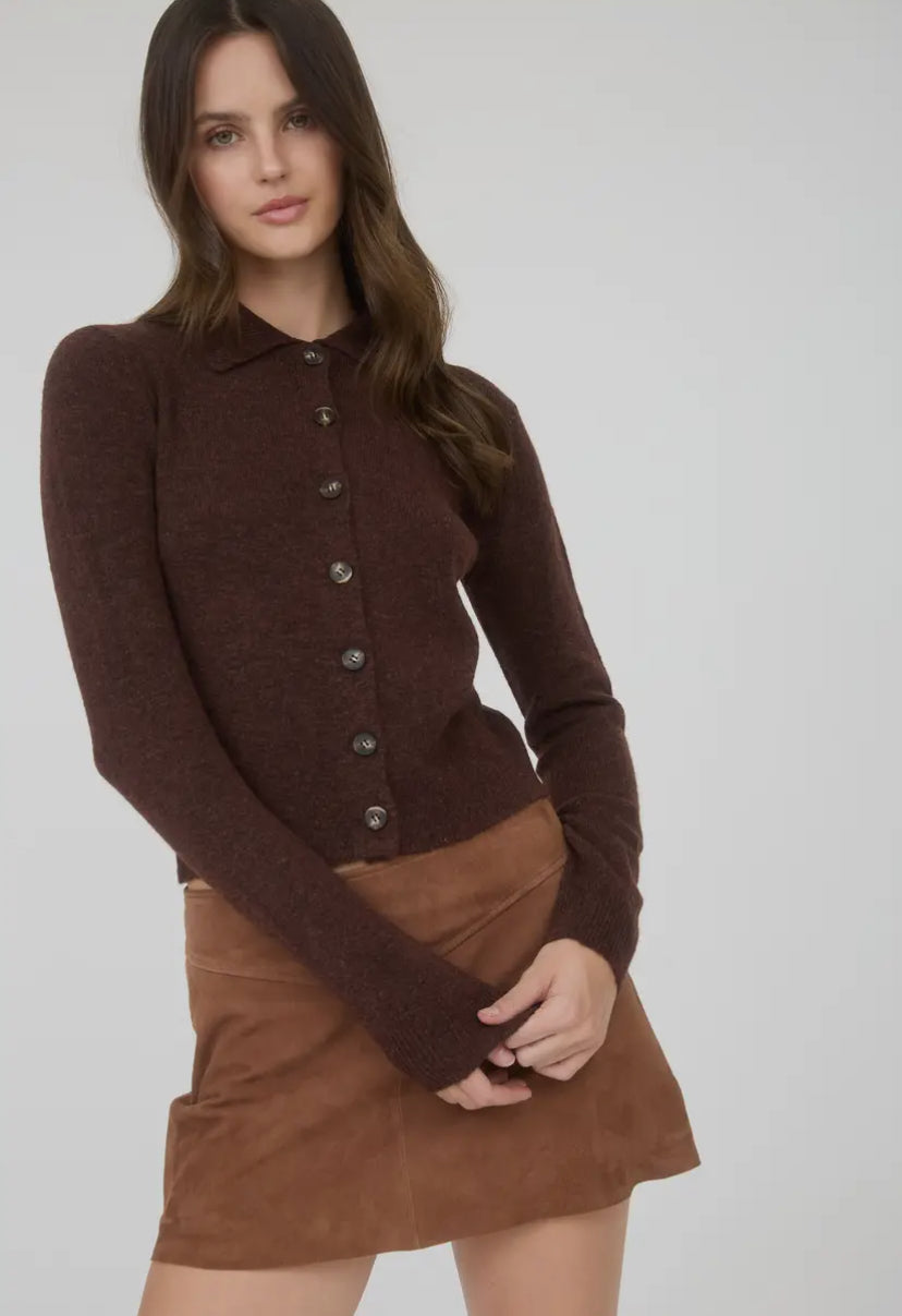 Daija Button Sweater | Chocolate
