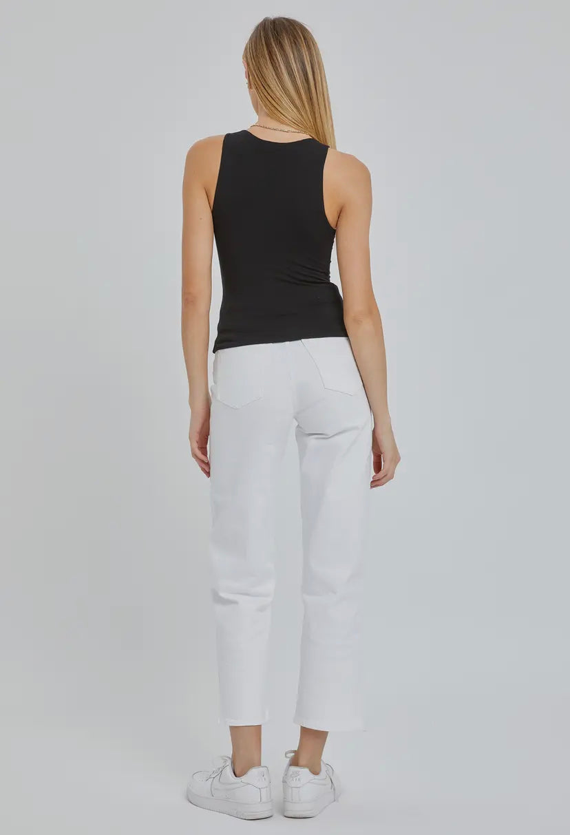 Double Layer Round Neck Tank - 3 Color Options