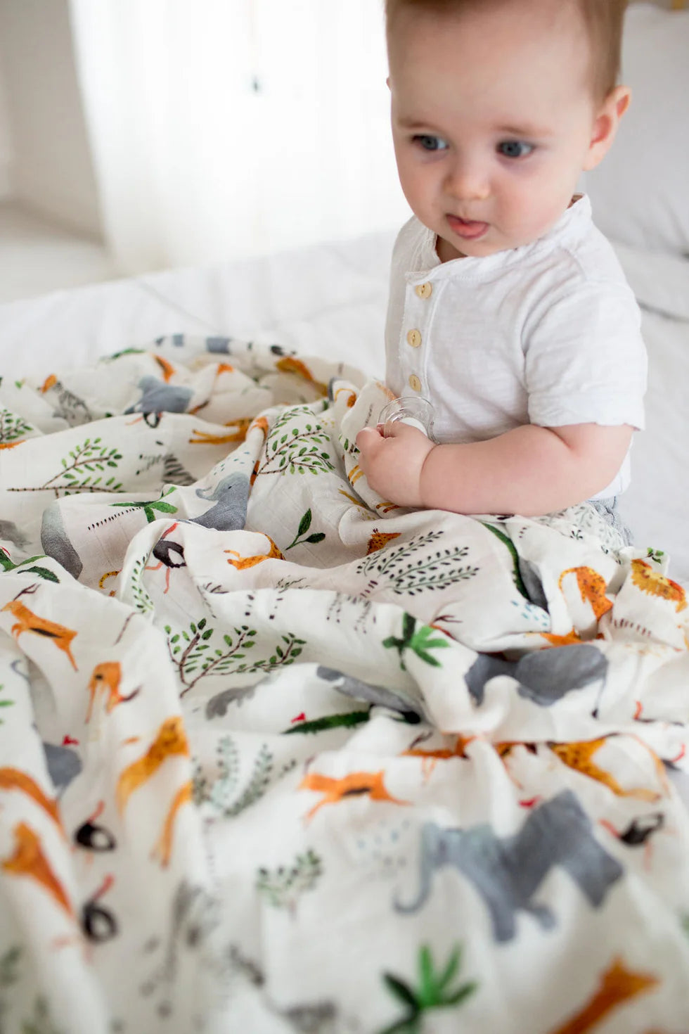 LOULOU LOLLIPOP | Muslin Swaddle | Safari Jungle