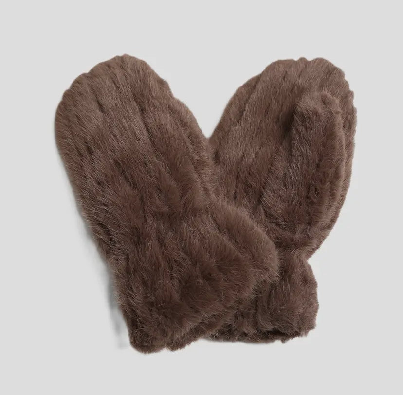 Aspen Seamed Faux Fur Mitts | 5 Colour Options