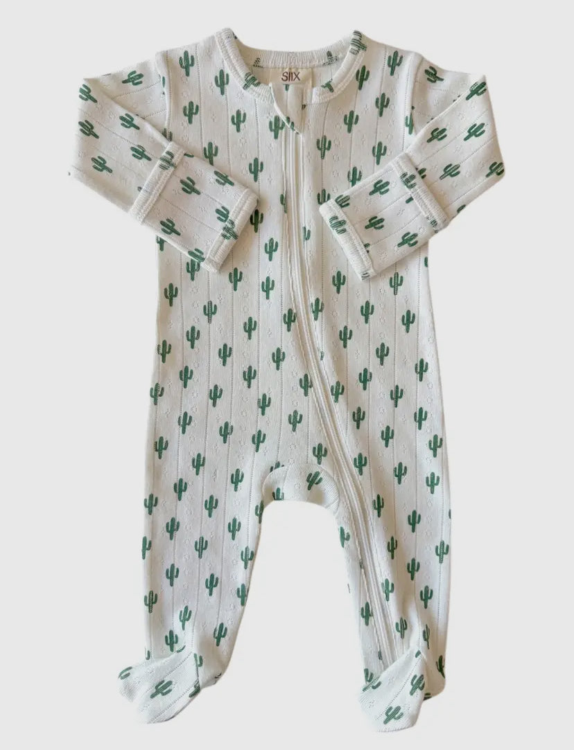 Cactus 2-Way Zip Onesie