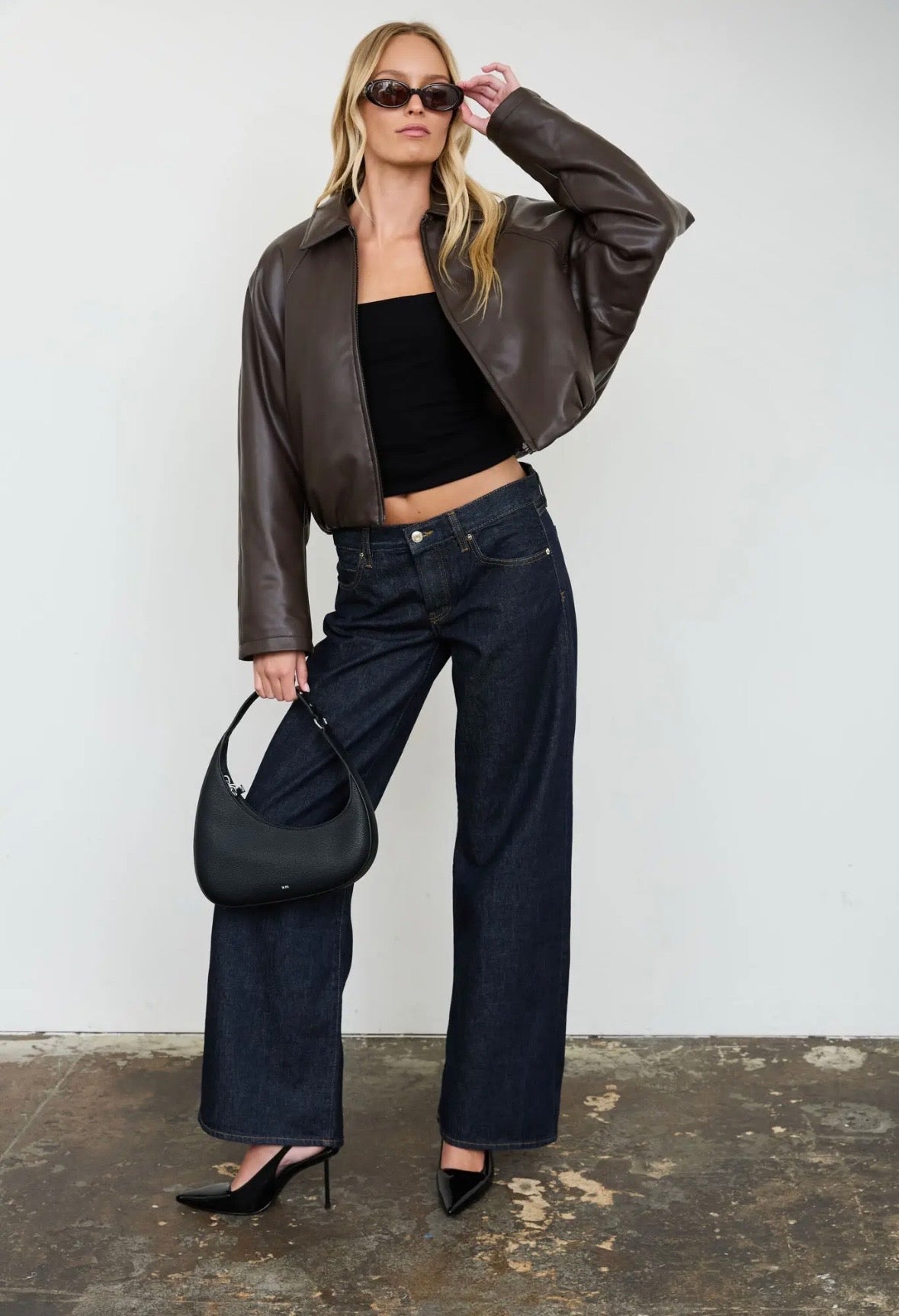 Palmer Faux Leather Jacket | Mushroom Brown