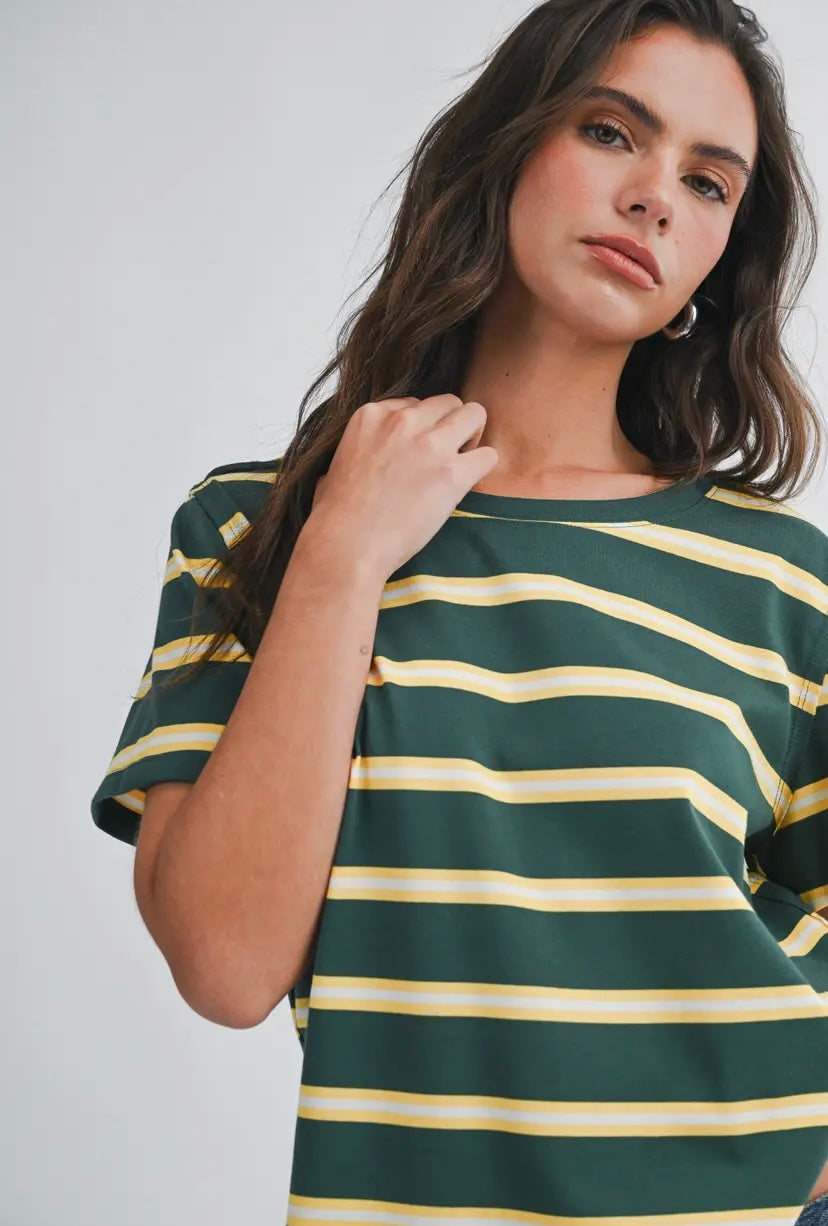 Monet Striped Tee | Green