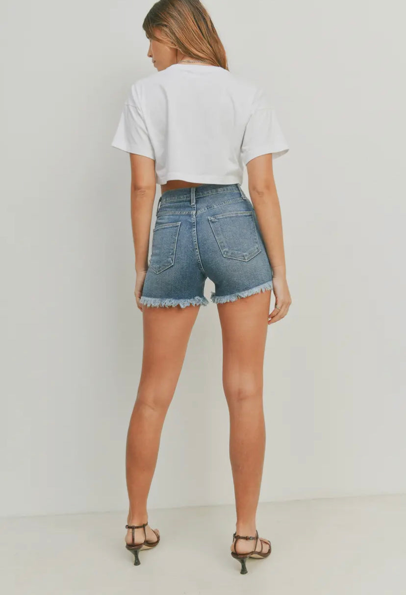 Kylie High Rise Short Medium Blue Wash