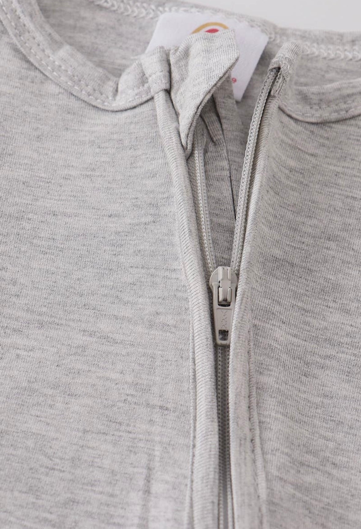 Bamboo Zipper Onesie -Heather Grey