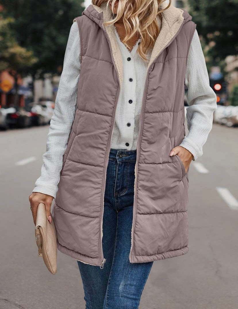 Reversible Sherpa Puffer Vest