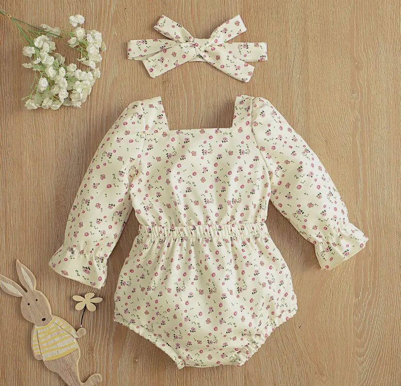 Dainty Floral Romper Set -2 Color/Print Options