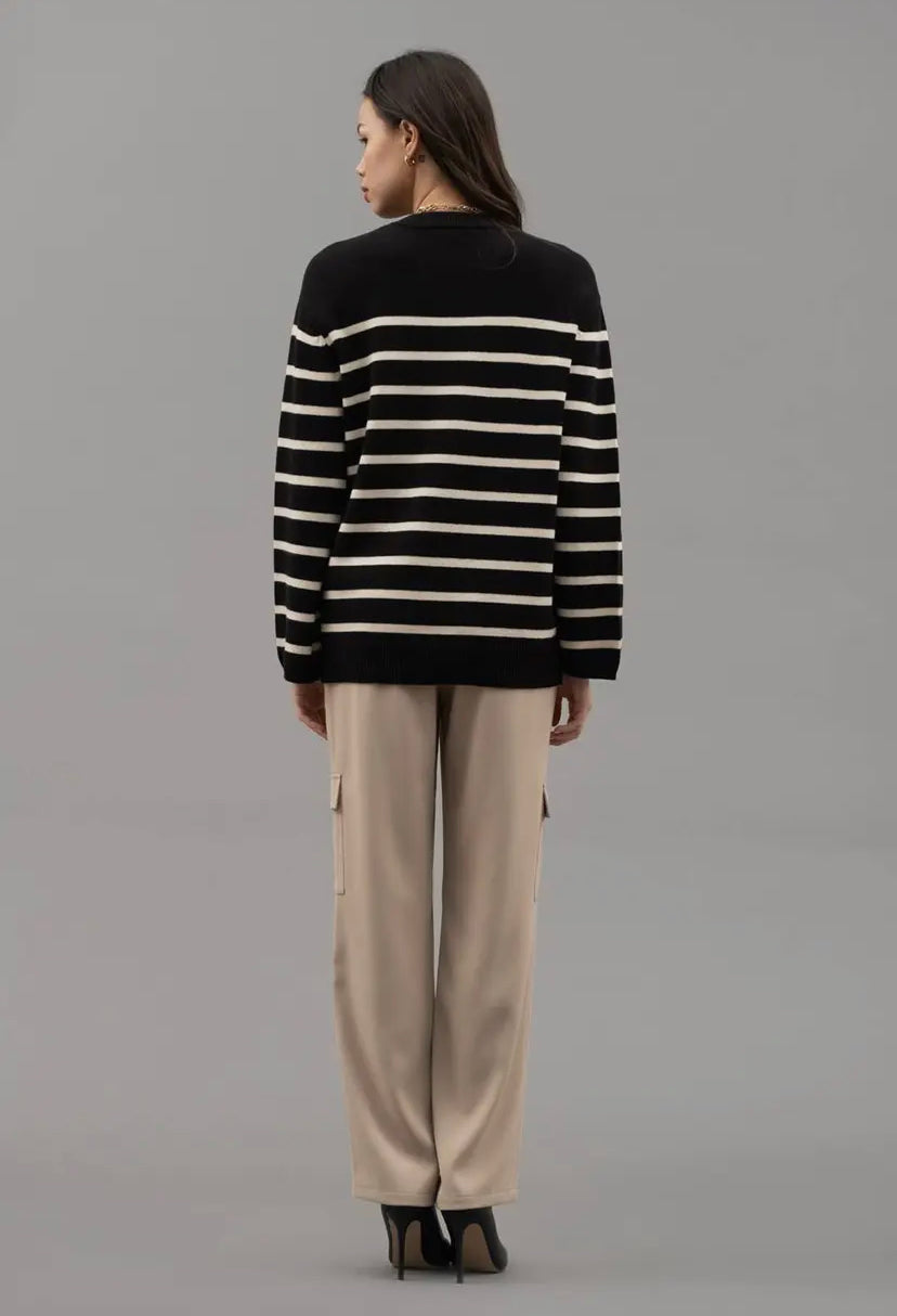 Avery Drop Shoulder Striped Knit