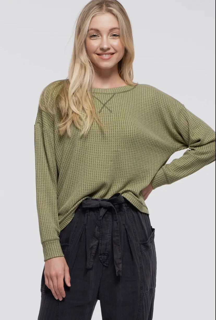 Waffle Knit Top