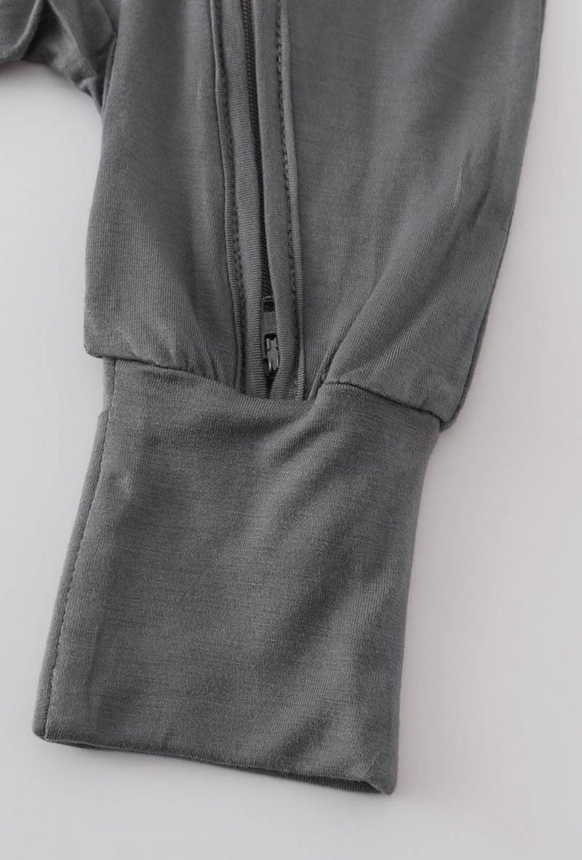 Bamboo Zipper Onesie -Charcoal