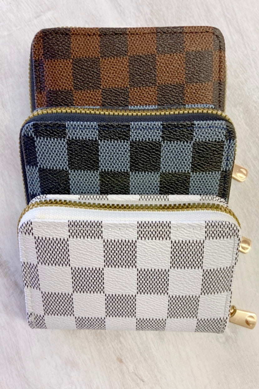 Checkered Card Wallet -3 Color Options