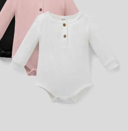 Ribbed Long Sleeve Romper