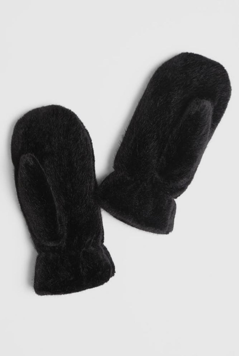 Solid Faux Fur Mittens | 4 Colour Options