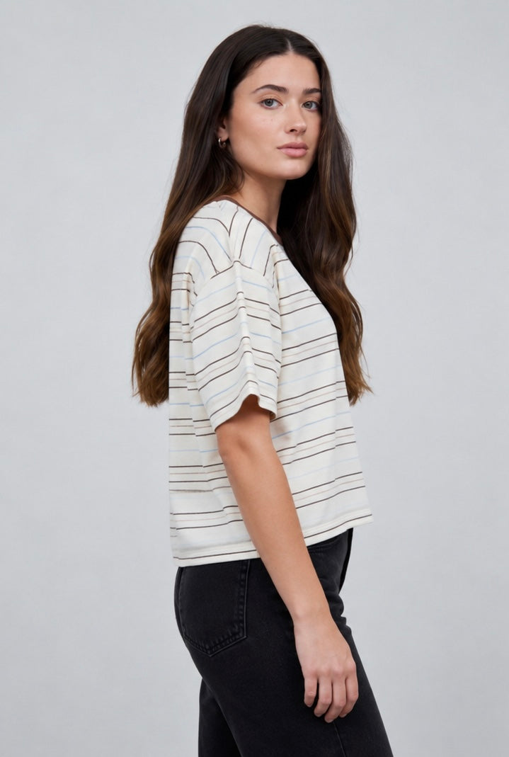 Jagger Striped T-Shirt | Cream