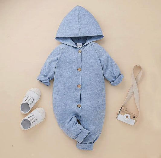 Hooded Long Sleeve Onesie - 2 Colour Options