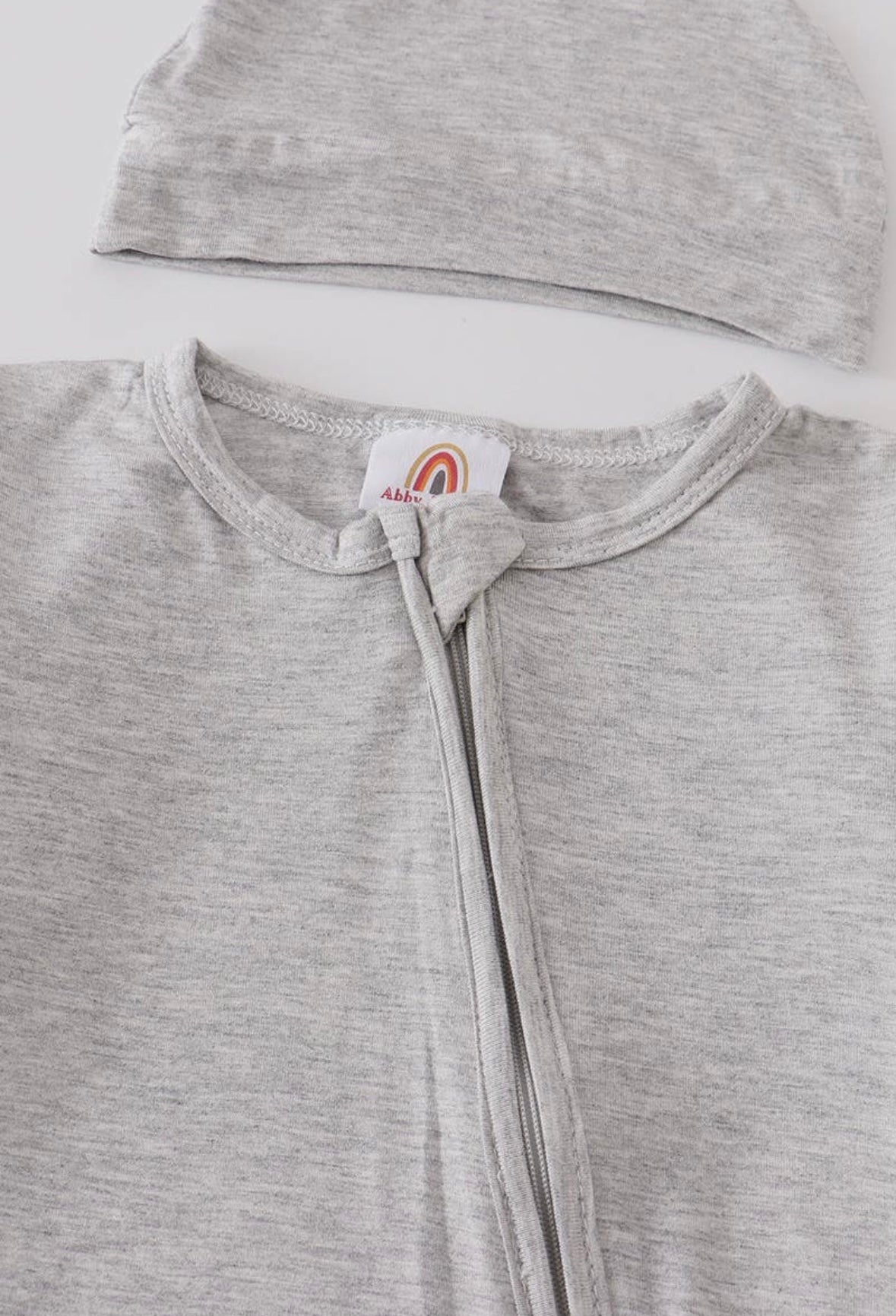 Bamboo Zipper Onesie -Heather Grey