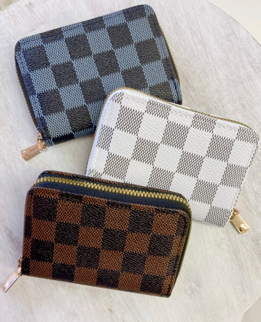 Checkered Card Wallet -3 Color Options