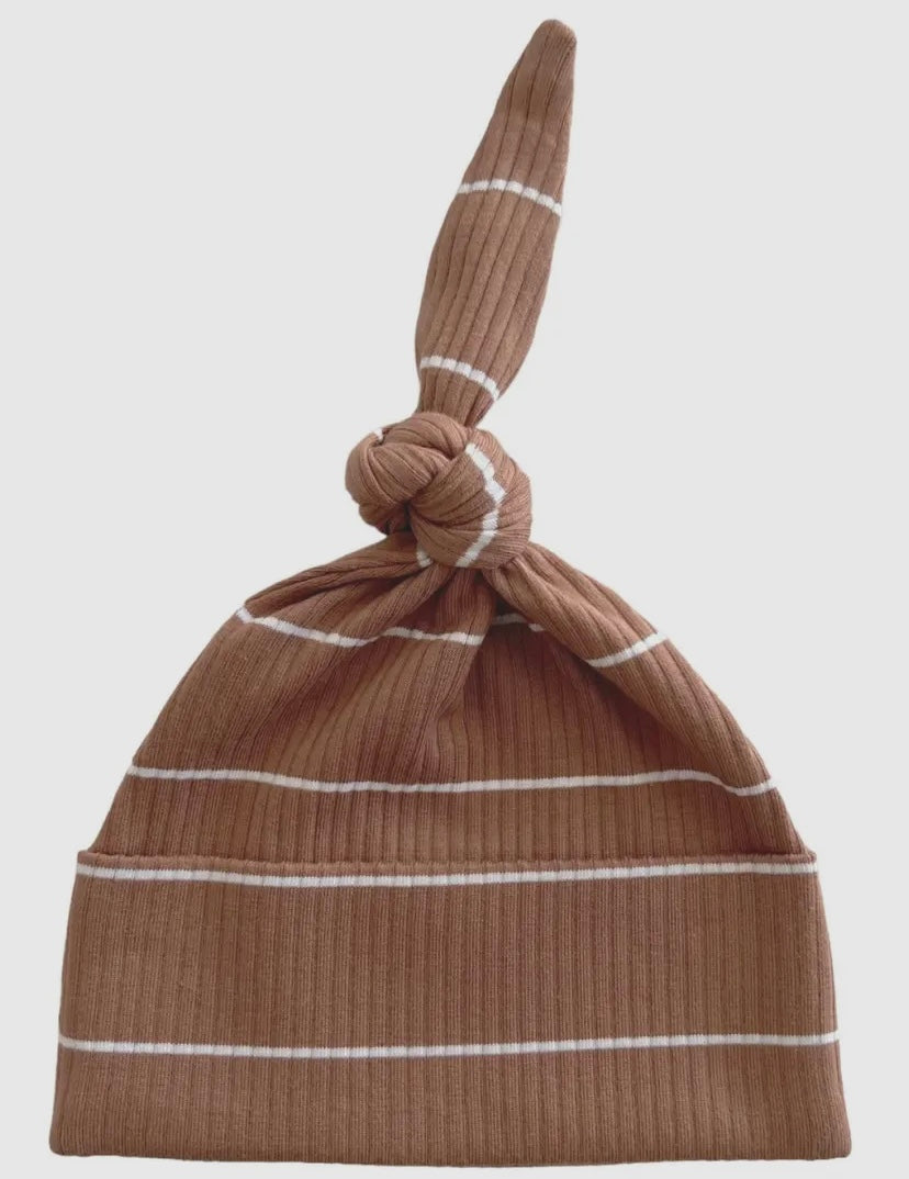 Saddle Stripe Organic Ribbed Beanie