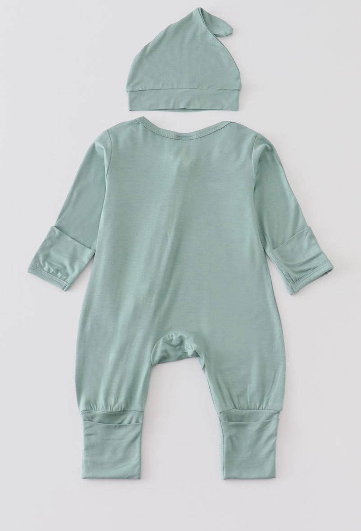 Bamboo Zipper Onesie -Teal